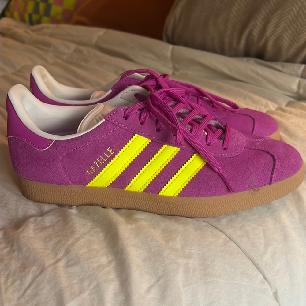 Adidas Originals Gazelle Purple and Yellow Sneakers